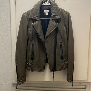 Ann Taylor Loft 100% Genuine Leather Moto Jacket